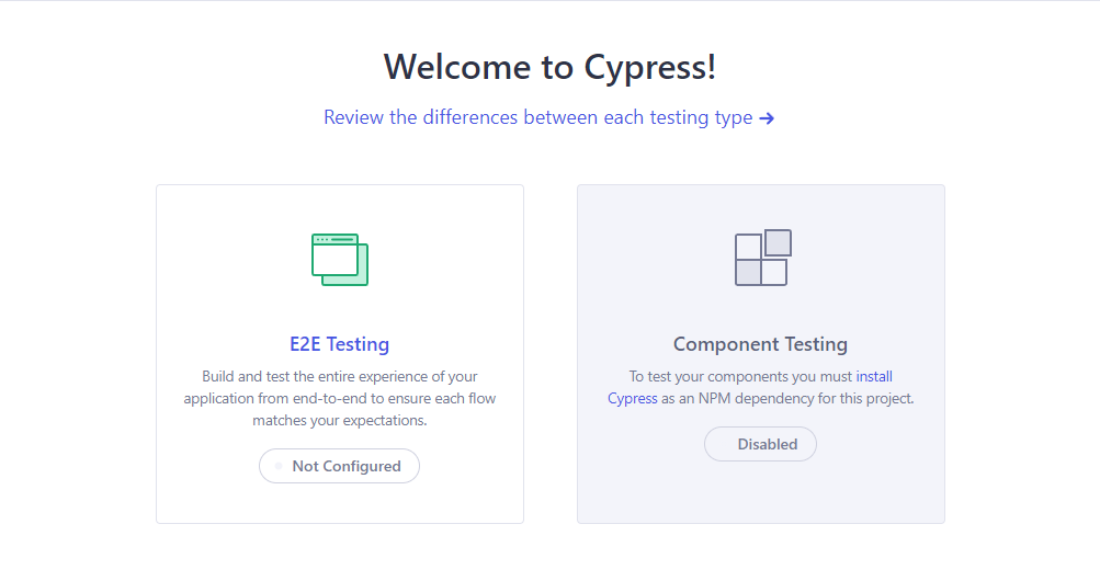 Select testing type