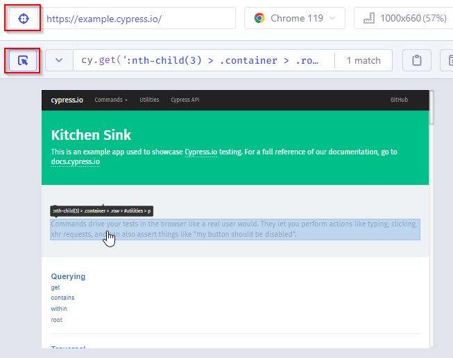 Checking elements in selector playground Checking elements in selector playground